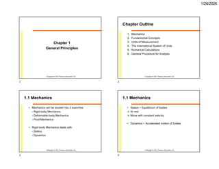 chapter 1 statics Hibbeler lecture slide | PDF