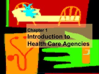 Chapter 1
Introduction to
Health Care Agencies
Slide 0Copyright © 2004 Mosby, Inc. All rights reserved.
 