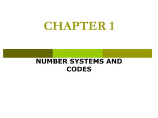 CHAPTER 1
NUMBER SYSTEMS AND
CODES

 