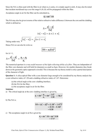 Fiber Optics Math Ch 1 optical fiber introduction | PDF