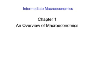 Intermediate Macroeconomics
Chapter 1
An Overview of Macroeconomics
 