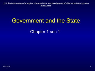 Government and the State Chapter 1 sec 1 