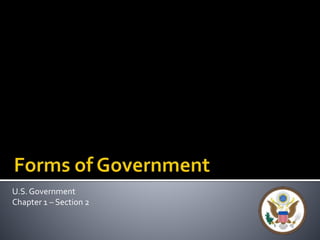 U.S. Government 
Chapter 1 – Section 2 
 