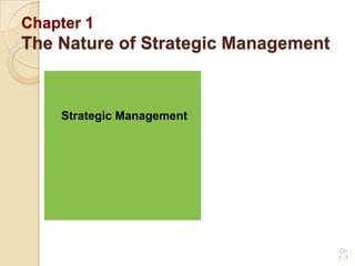 Chapter 1
The Nature of Strategic Management
Strategic Management
Ch
1 -1
 