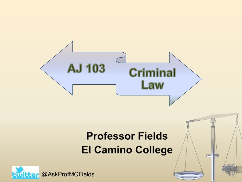 AJ 103 Ch 1 Sources Of Criminal Law Narrated