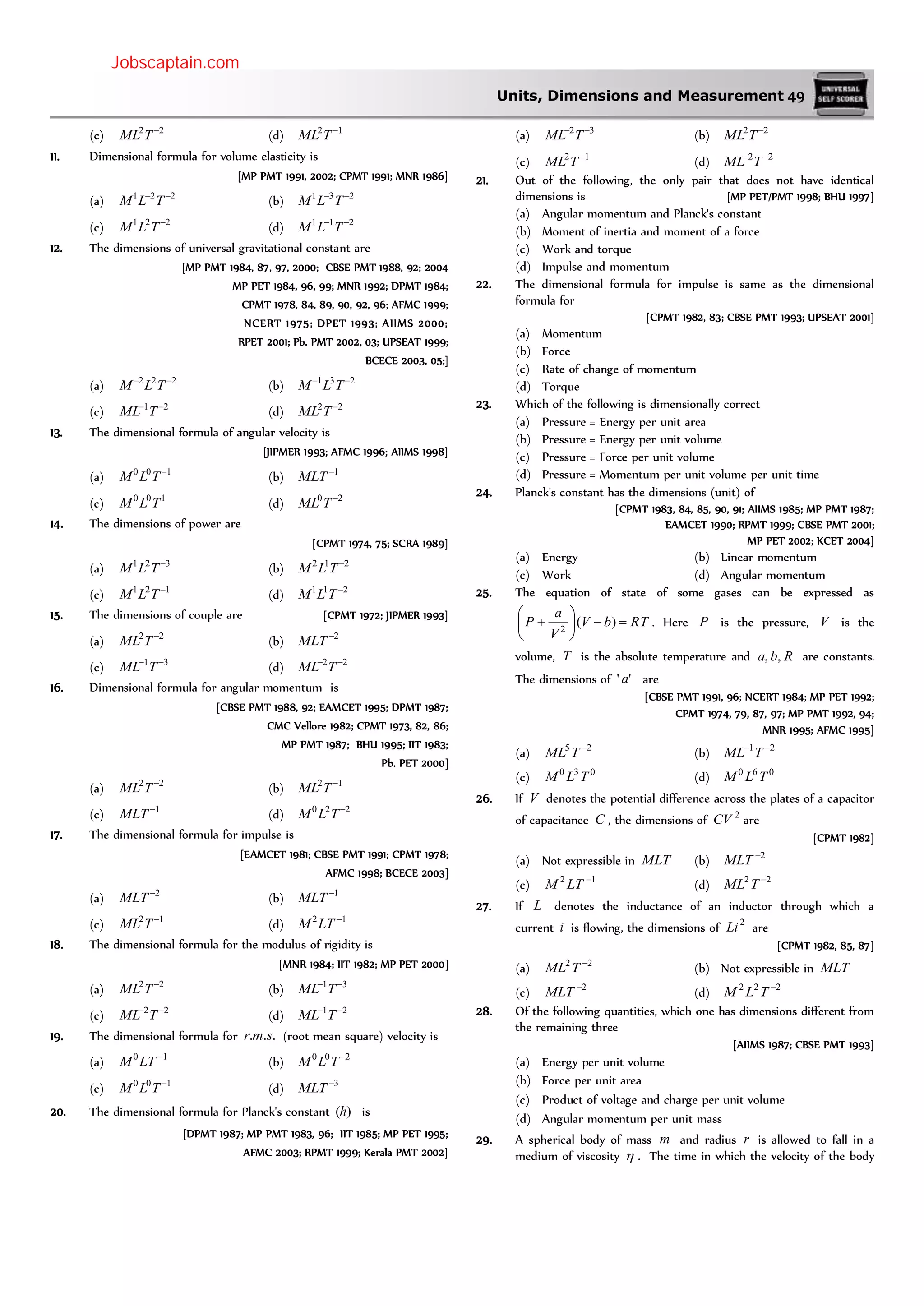 ch=1 Units, Dimensions and Measurement.pdf | Physics | Science