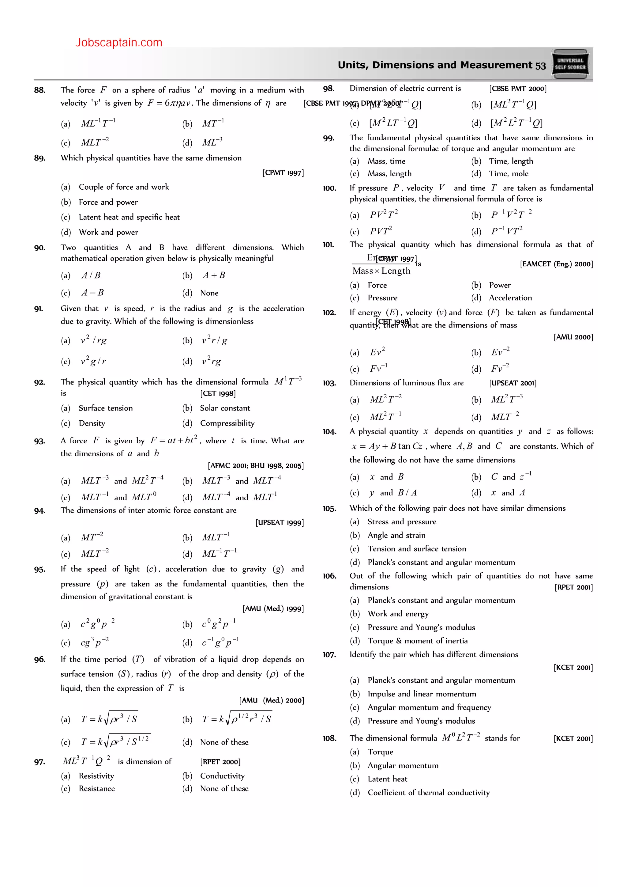 ch=1 Units, Dimensions and Measurement.pdf | Physics | Science