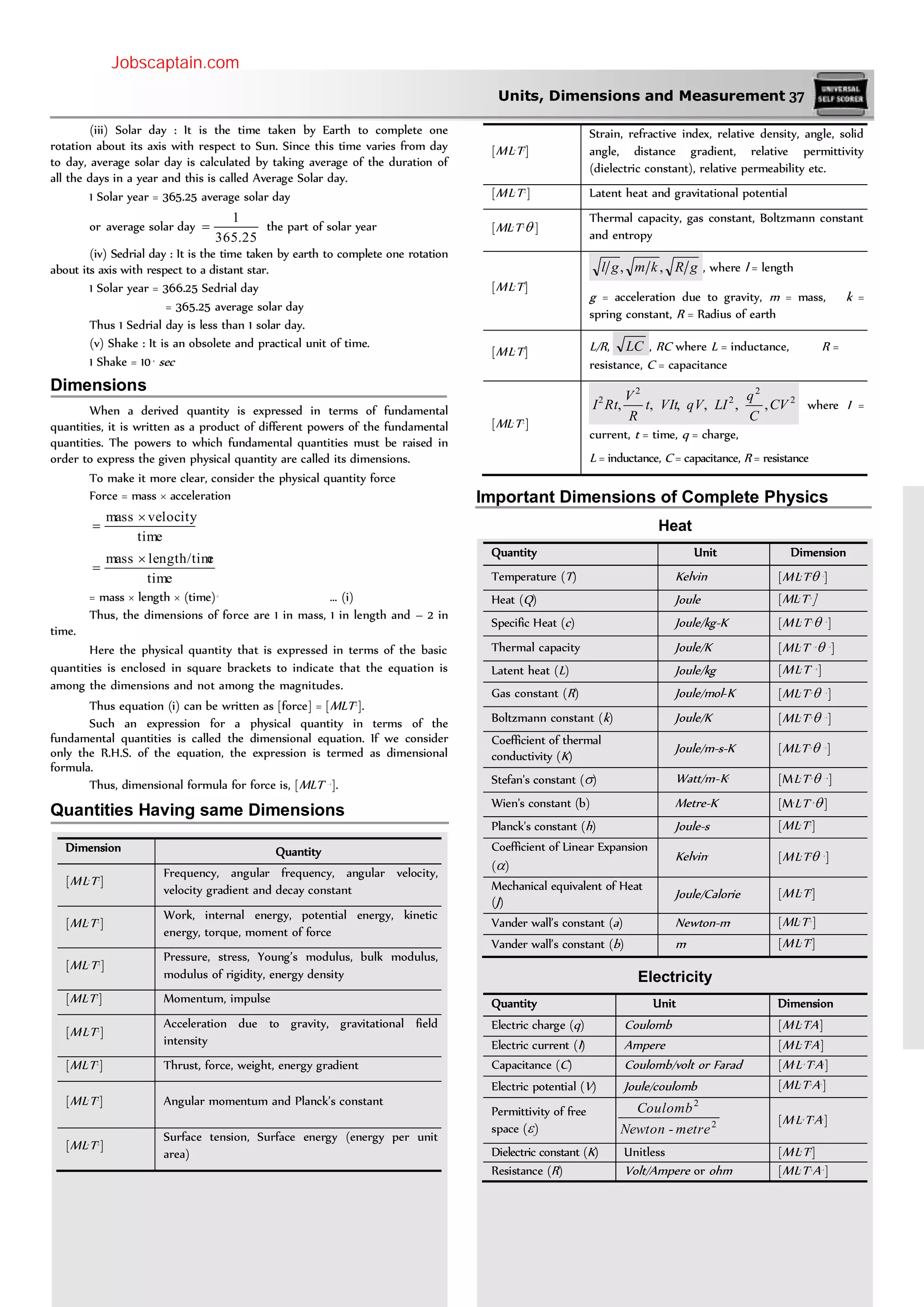 ch=1 Units, Dimensions and Measurement.pdf | Physics | Science