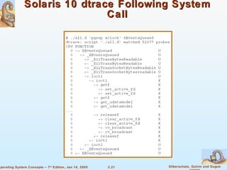 Solaris 10 dtrace Following System Call 