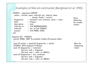 Examples of Marvel commands (Barghouti et al. 1995).
                            (Barghouti




                                                   48
 