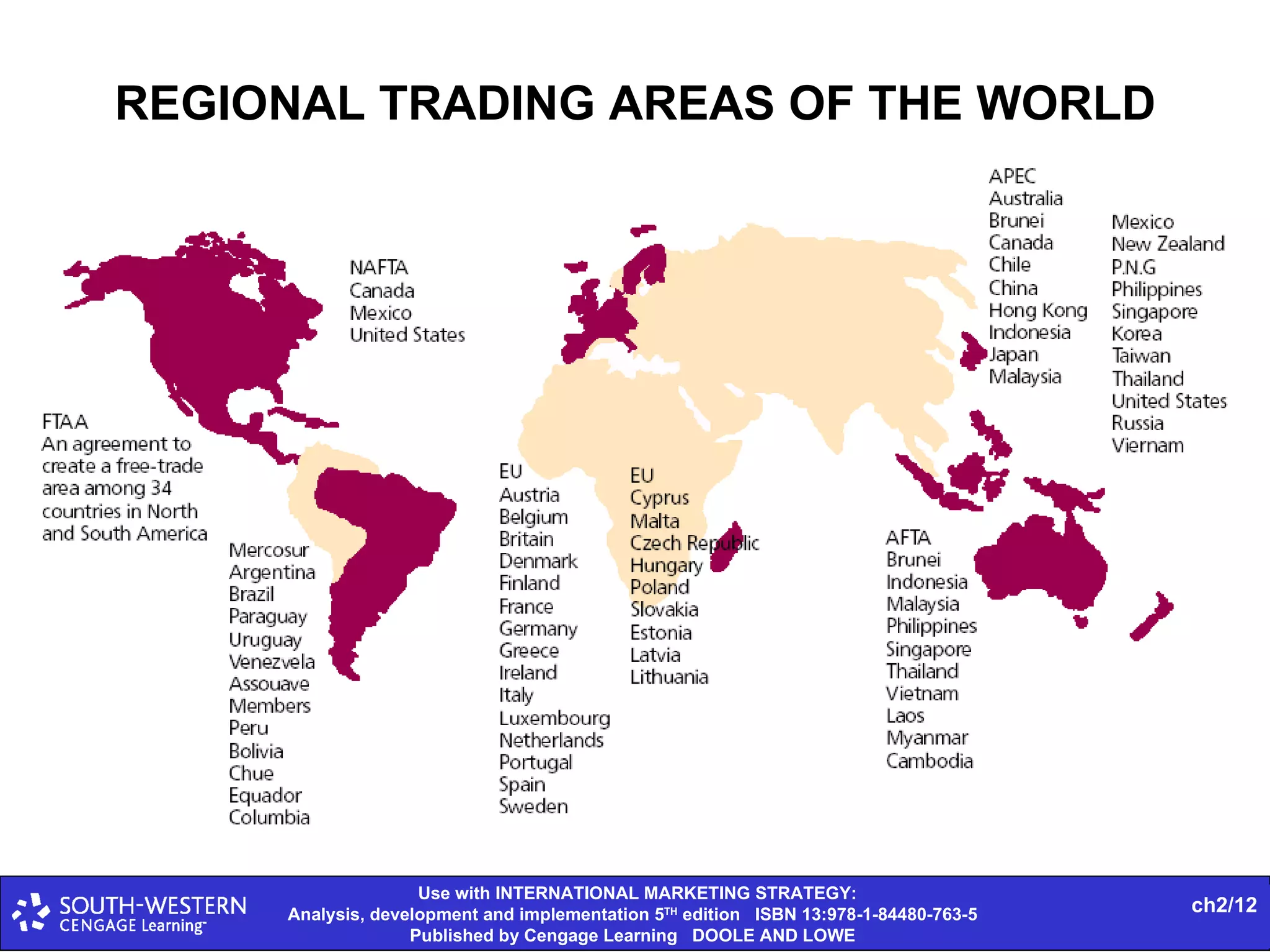 REGIONAL TRADING AREAS OF THE WORLD 