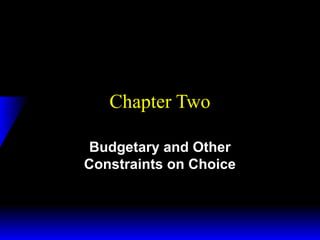 Chapter Two
Budgetary and Other
Constraints on Choice

 