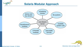 2.43 Silberschatz, Galvin and Gagne ©2013Operating System Concepts – 9th
Edition
Solaris Modular Approach
 