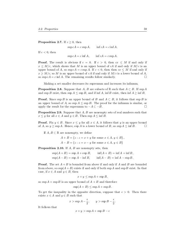 Supremum And Infimum