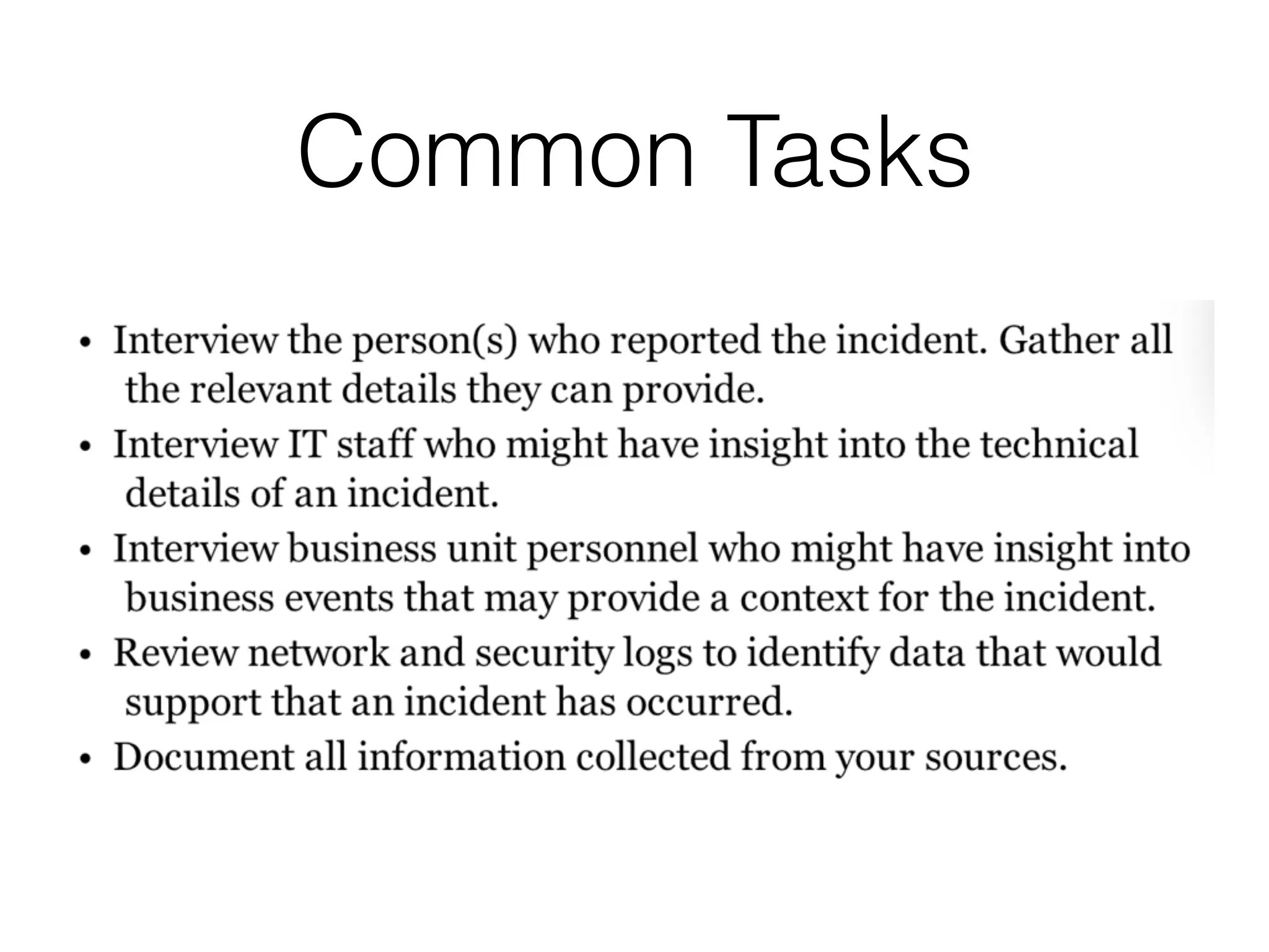 Common Tasks
 