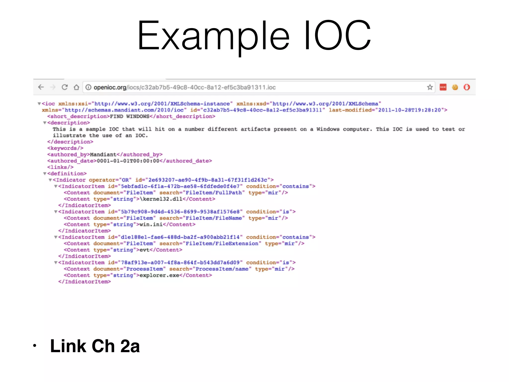 Example IOC
• Link Ch 2a
 