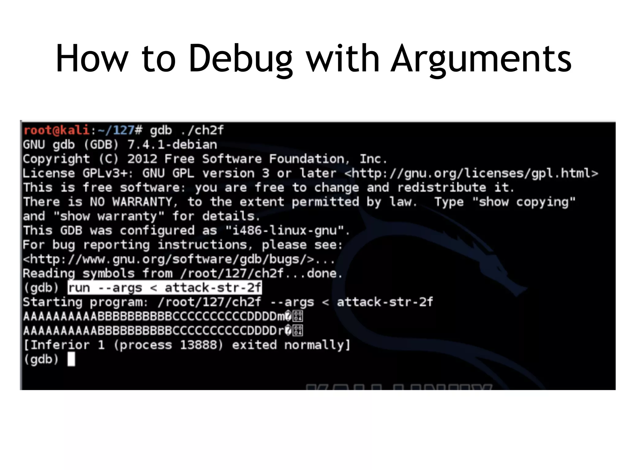 How to Debug with Arguments
 