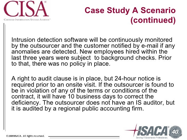 cisa condition studies cisa event studies