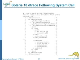 2.51 Silberschatz, Galvin and Gagne ©2009
Operating System Concepts – 8th Edition
Solaris 10 dtrace Following System Call
 