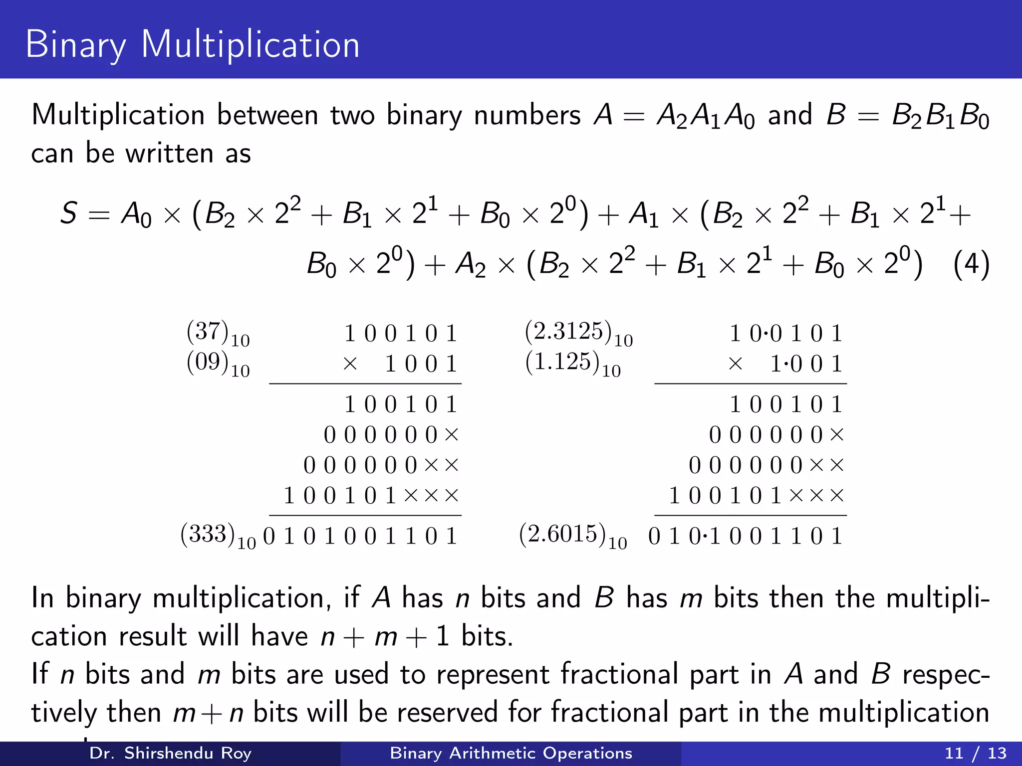Binary Arithmetic Operations | PPT