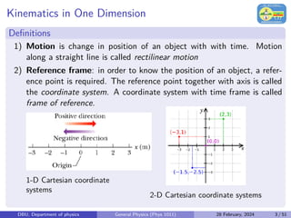 Cartesian Reference Frame Kinematics and Dynamics of Particle: Comprehensive Physics Lecture ...
