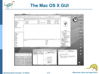 2.12 Silberschatz, Galvin and Gagne ©2013
Operating System Concepts – 9th
Edition
The Mac OS X GUI
 