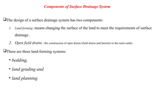 Comprehensive Guide to Surface Drainage Systems in Agriculture | PPTX