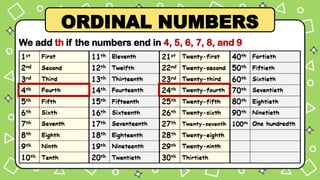 Mastering Ordinal Numbers: Understanding Positions up to the 100th | PPTX