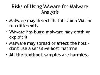 CNIT 126 2: Malware Analysis in Virtual Machines & 3: Basic Dynamic ...