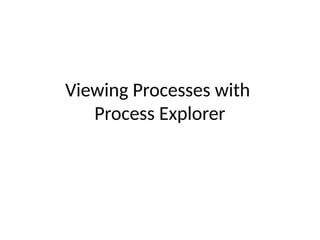 Viewing Processes with
Process Explorer
 