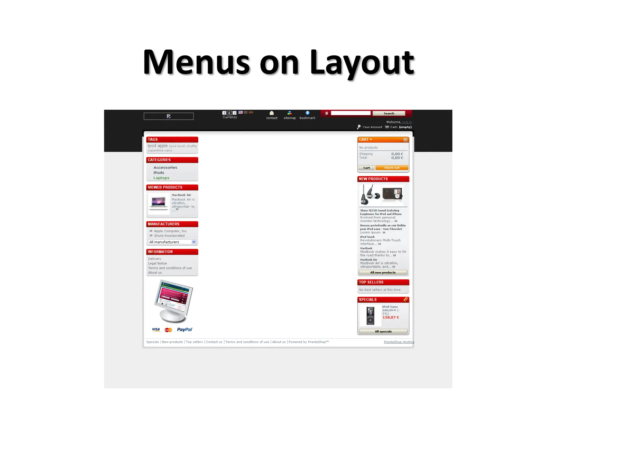 Menus on Layout
 