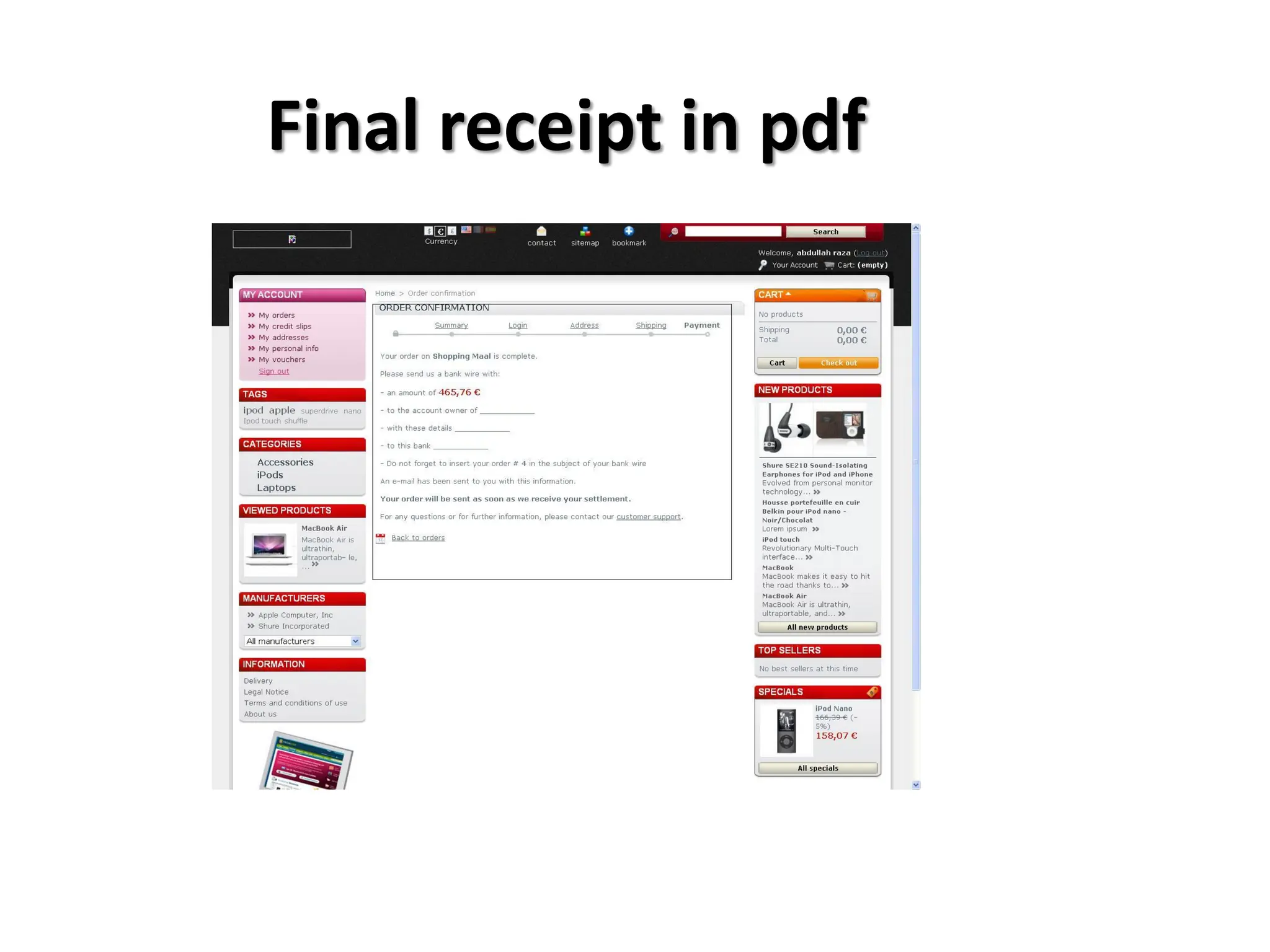 Final receipt in pdf
 