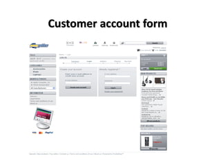 Customer account form
 