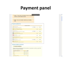 Payment panel
 