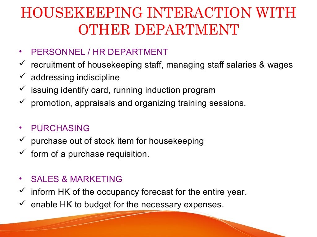 HOUSEKEEPING OPERATION ROLES AND FUNCTIONS OF HOUSEKEEPING PERSONNEL