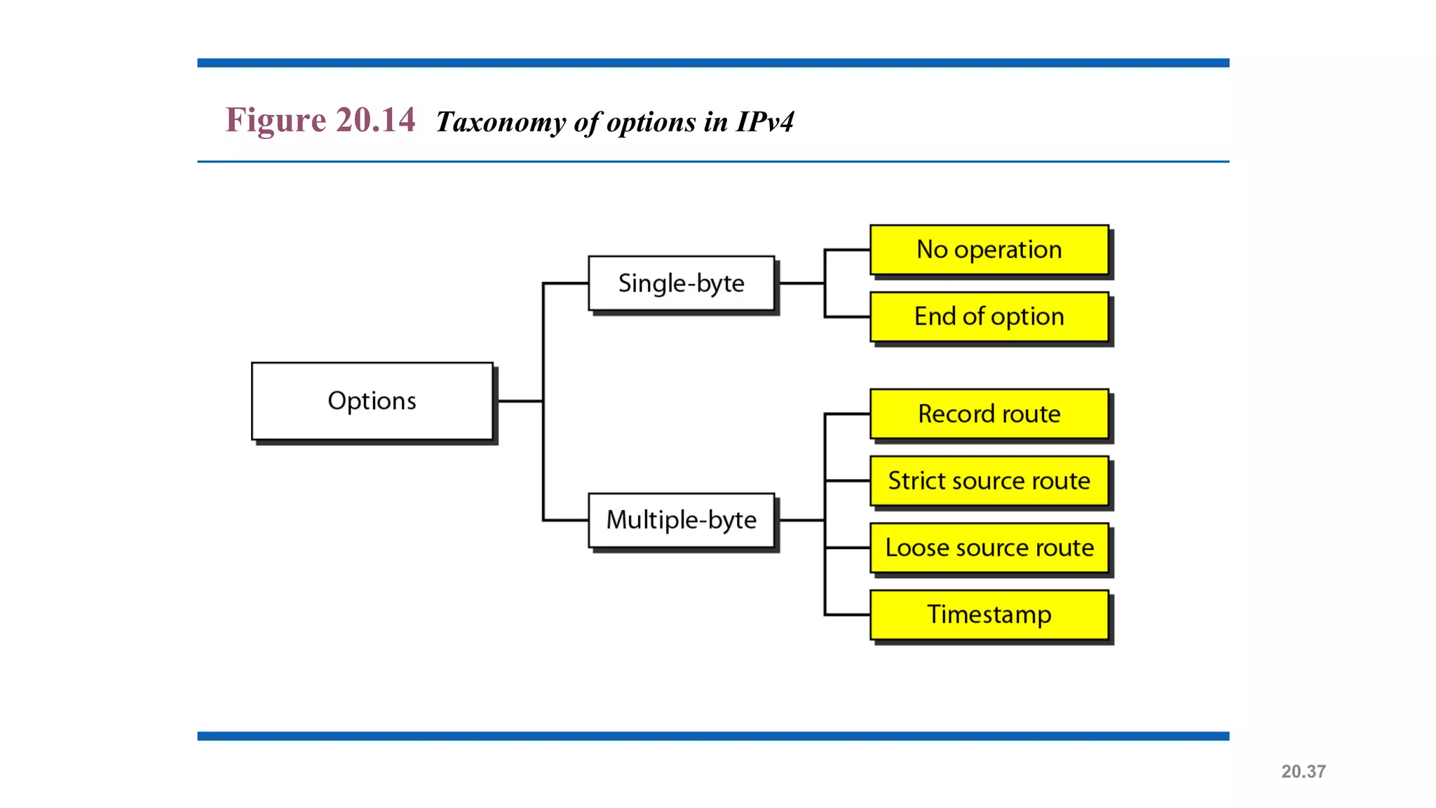 20.37
Figure 20.14 Taxonomy of options in IPv4
 
