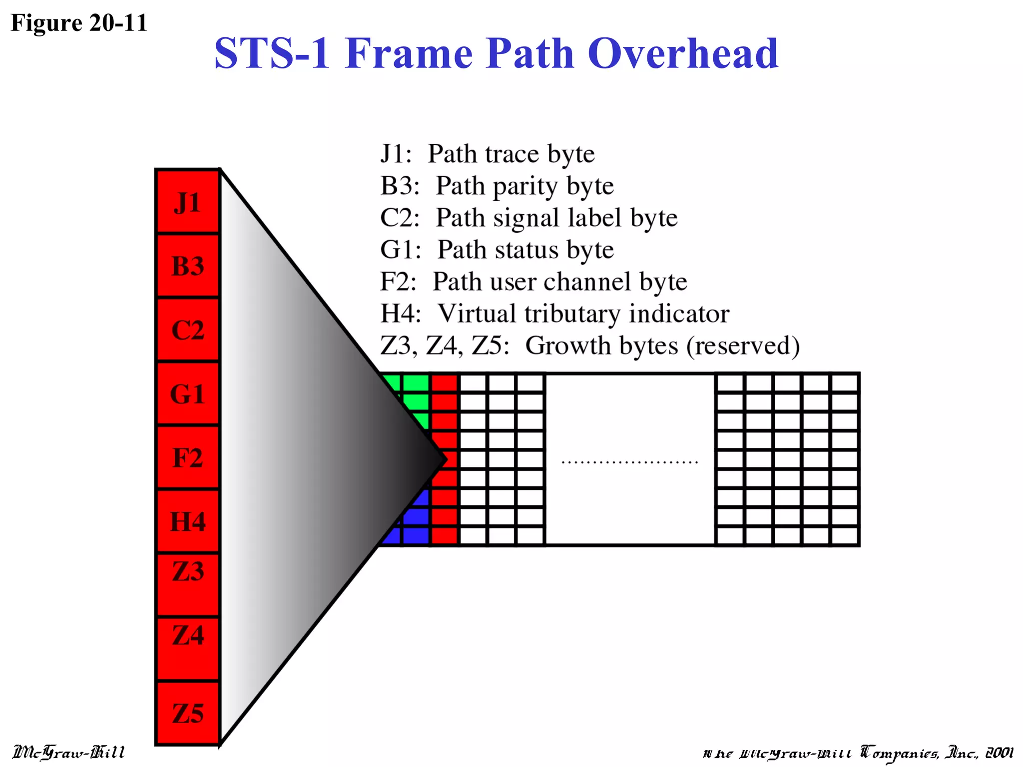 McGraw-Hill ©The McGraw-Hill Companies, Inc., 2001
Figure 20-11
STS-1 Frame Path Overhead
 
