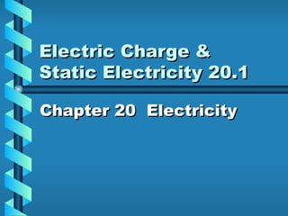 Electric Charge &  Static Electricity 20.1 Chapter 20  Electricity 