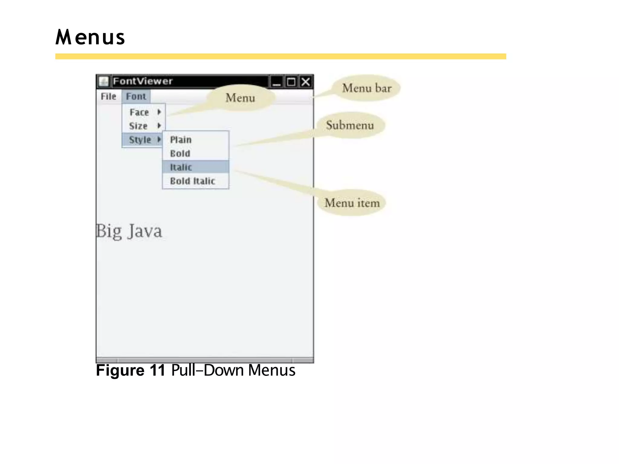 M enus
Figure 11 Pull-Down Menus
 