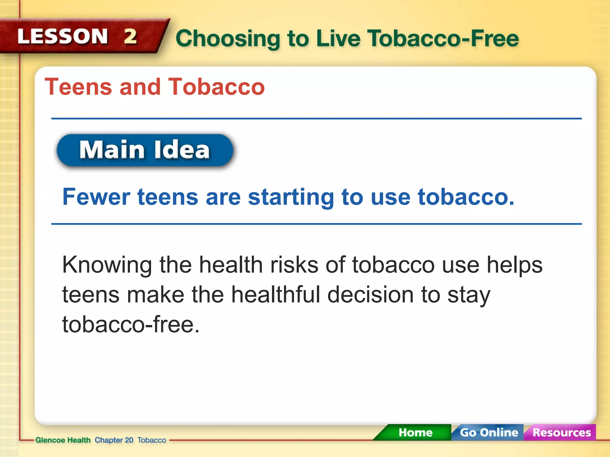 chapter 20 lesson 2 choosing to live tobacco free Ch20 02