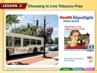 Choosing to Live 
Tobacco-Free (3:44) 
Click here to launch video 
Click here to download 
print activity 
 
