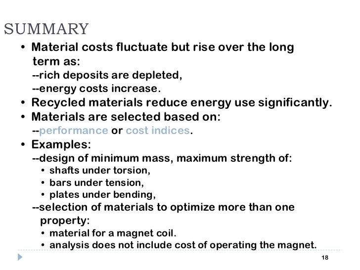 Materials Selection and Design Considerations