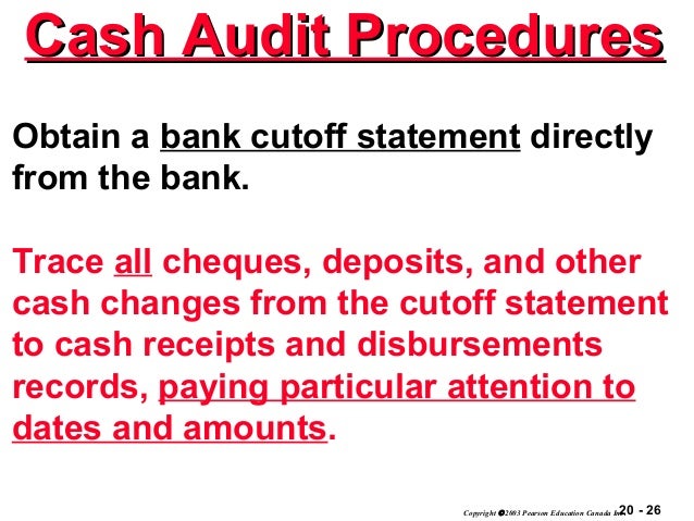 Audit of Cash Balances