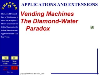 APPLICATIONS AND EXTENSIONS Vending Machines The Diamond-Water Paradox 