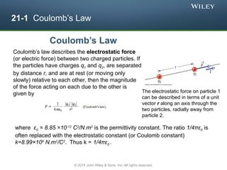 Coulomb's Law & Electric Force and Electric Field | PPT