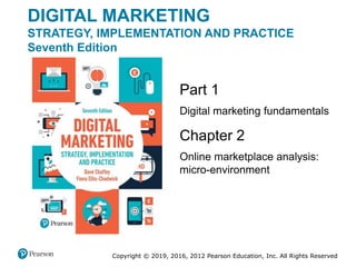 Copyright © 2019, 2016, 2012 Pearson Education, Inc. All Rights Reserved
Chapter 2
Online marketplace analysis:
micro-environment
Part 1
Digital marketing fundamentals
DIGITAL MARKETING
STRATEGY, IMPLEMENTATION AND PRACTICE
Seventh Edition
 