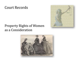 Court Records



Property Rights of Women
as a Consideration
 