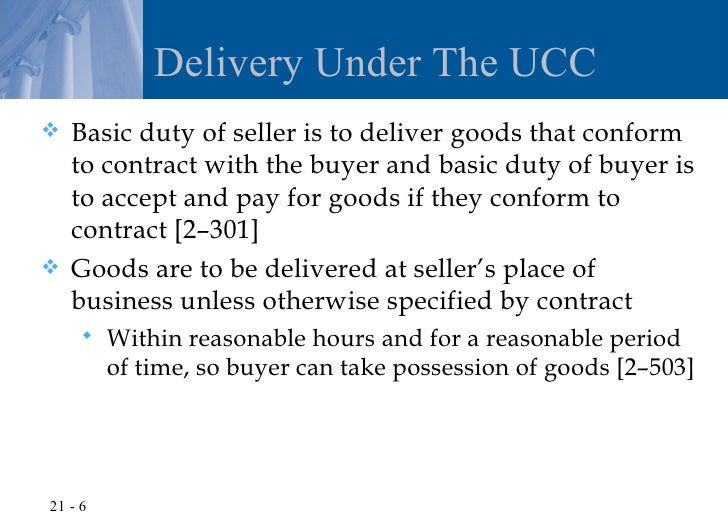 chapter 21 performance of sales contracts