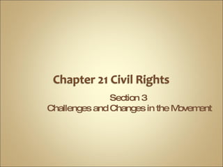 Section 3  Challenges and Changes in the Movement 