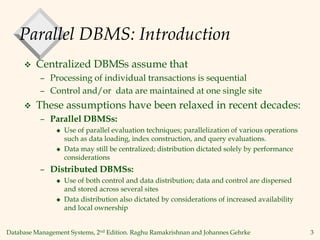 Parallel Database description in database management | PPT